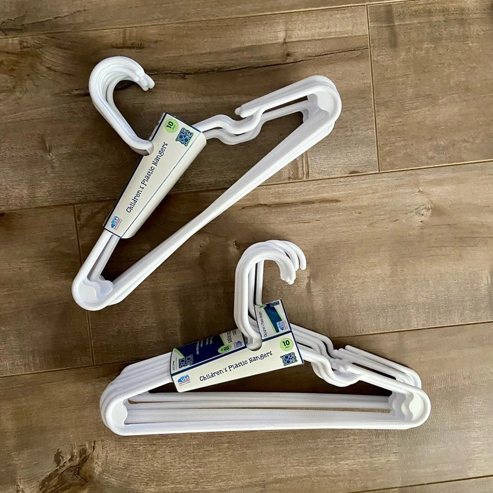 Your Zone Children's Clothing Hangers, 10 Pack, White, Sizes Up to 8 - 2 Sets